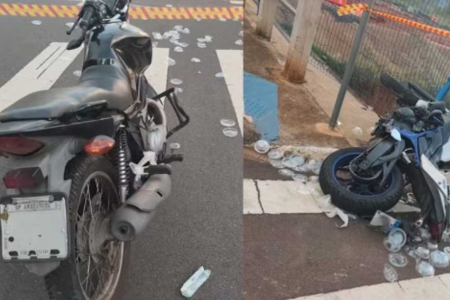 Acidente entre motos deixa 4 pessoas feridas em avenida de Araçatuba