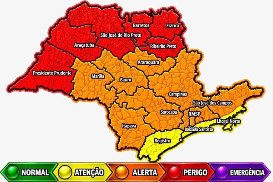 Noroeste de SP entra em alerta vermelho por baixa umidade com onda de calor de até 7°C acima da média