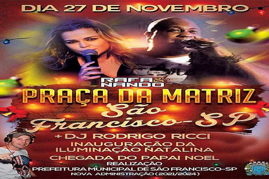 São Francisco anuncia abertura da decoração natalina com show na praça da matriz