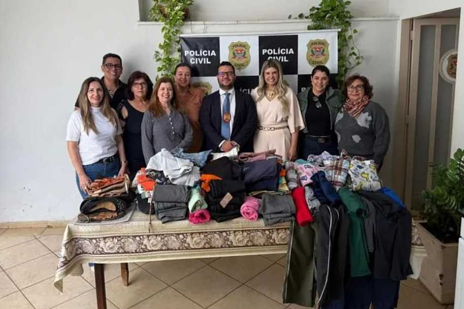 Polícia Civil de Jales realiza doação de roupas de inverno ao Fundo Social de Solidariedade