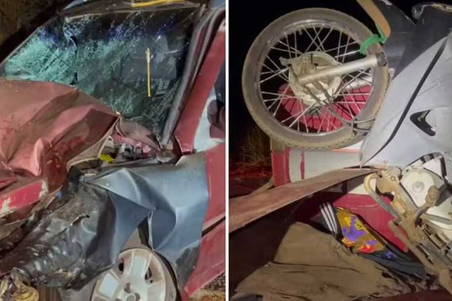 Homem é atropelado e prensado por carro após ajudar casal com pneu de moto furado em vicinal no interior de SP
