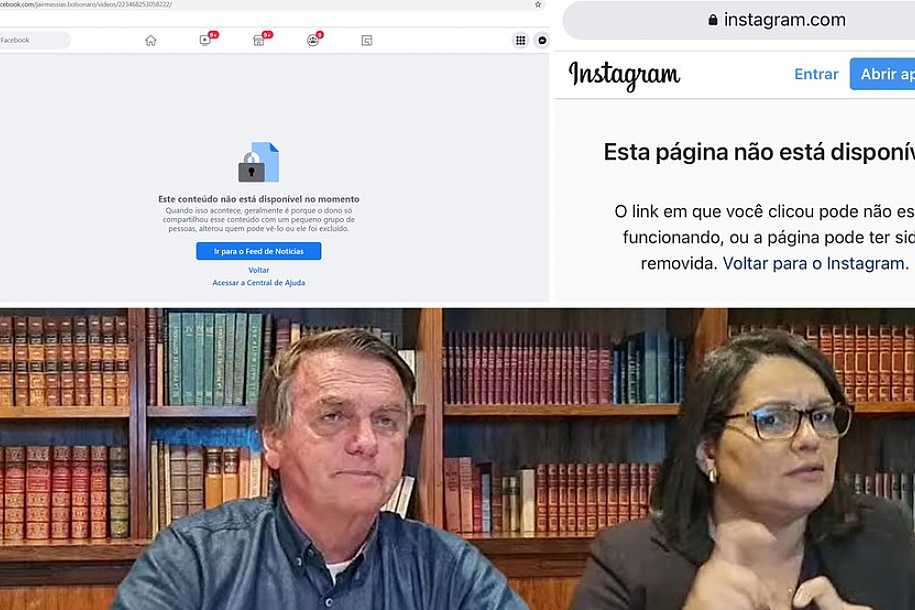Facebook tira do ar live de Bolsonaro com mentira sobre vacina da Covid e Aids