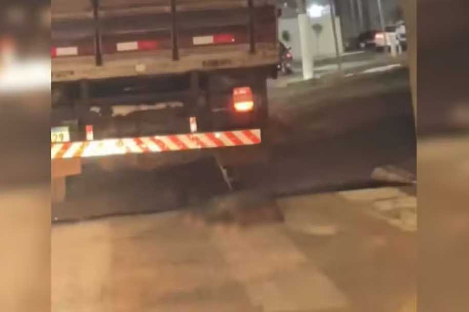 Caminhoneiro é investigado por arrastar cachorro em avenida do interior de SP