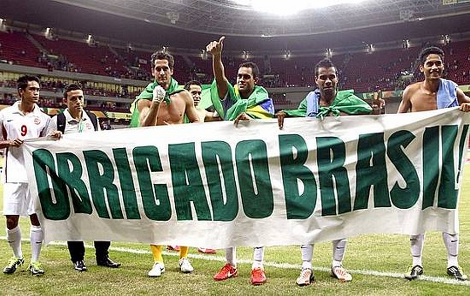 ´Obrigado Brasil´: Taiti se despede com faixas  e festa no Recife