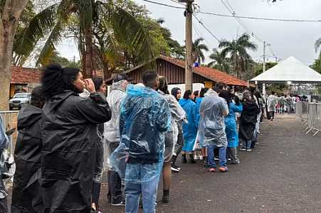 De capa de chuva, fãs encaram fila e mau tempo pelo Maroon 5 em Rio Preto: ‘Minha ansiedade está nas alturas’