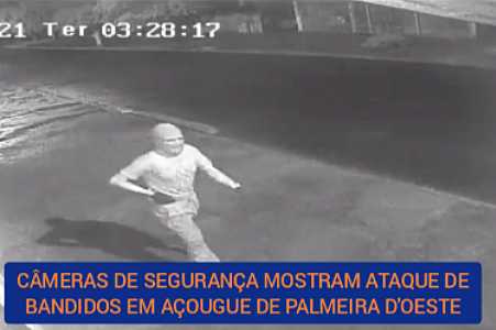 Ladrões furtam cerca de R$ 400,00 após invadirem casa de carnes durante a madrugada em Palmeira d´Oeste, veja vídeo