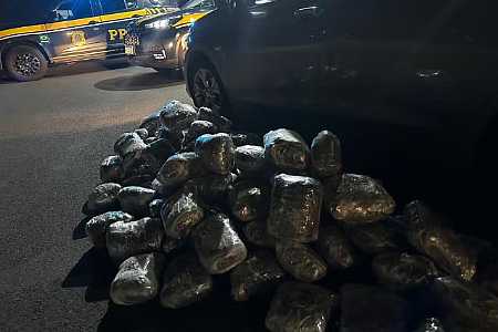 Pai e filho são presos com 100 pacotes de skunk na BR-153 em Rio Preto