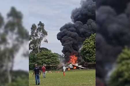 Duas pessoas morrem em queda de avião de pequeno porte em Marília