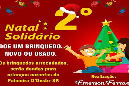 Projeto arrecada brinquedos para crianças carentes em Palmeira dOeste