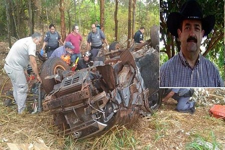 Pecuarista de Santa Fé do Sul morre em capotamento de caminhonete Vítima retornava de Ilha Solteira com a família e chovia no momento do acidente, na rodovia dos Barrageiros