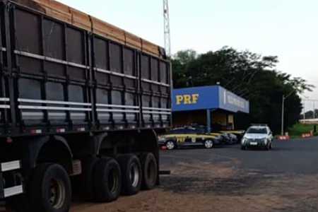 PRF apreende 22 toneladas de madeira ilegal em carreta na BR-153 no noroeste de SP