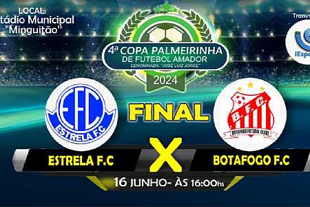 Estrela e Botafogo se enfrentam na final da 4ª Copa Palmeirinha de Futebol Amador neste domingo (16)