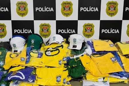 Operação apreende produtos relacionados à Copa do Mundo e à Seleção Brasileira com características de falsificação no noroeste de SP