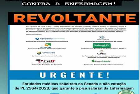 Mesmo lucrando bilhões entidades médicas querem barrar piso salarial dos profissionais de enfermagem no Senado