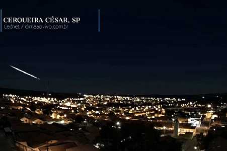 Bola de fogo é flagrada no céu do interior de SP