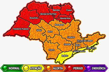 Noroeste de SP entra em alerta vermelho por baixa umidade com onda de calor de até 7°C acima da média