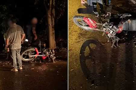 Motociclista sem CNH morre após bater em árvore no noroeste de SP; filha de 12 anos estava na garupa
