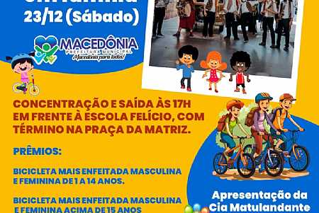 Passeio Ciclístico em Família em Macedônia com apresentação teatral