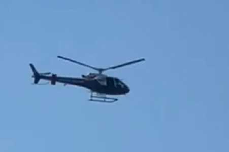 Helicóptero Águia da Polícia Militar sobrevoa Jales e chama atenção de moradores