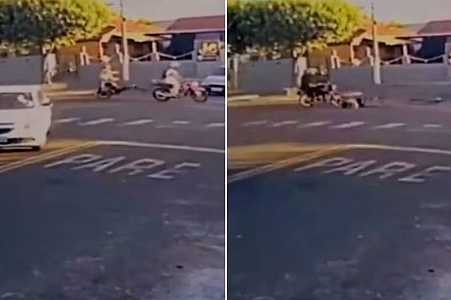 Vídeo mostra momento em que jovem em bicicleta elétrica morre depois de ser atingida por duas motocicletas
