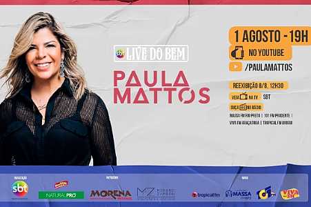 SBT no interior faz live da cantora Paula Mattos neste fim de semana